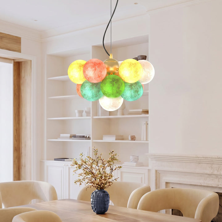 Färgat Glas Kandelaber Modern Kreativ LED Taklampa