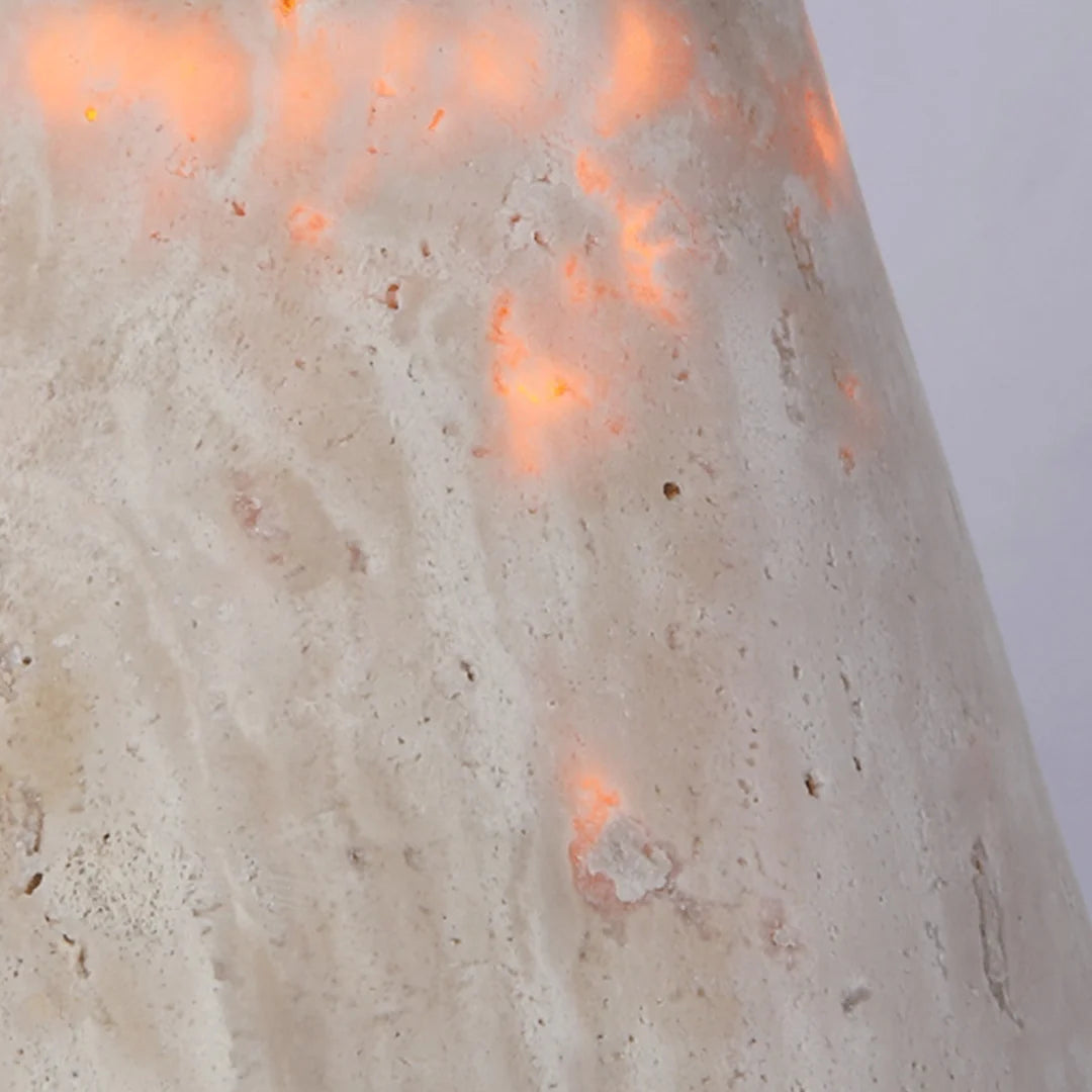 Nedåtriktad Vägglampa Wabi-Sabi Travertin och Trä