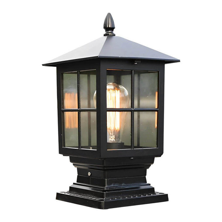 [Öppen Låda] Stenljuspelare Traditionell Svart Vattentät LED Lampa