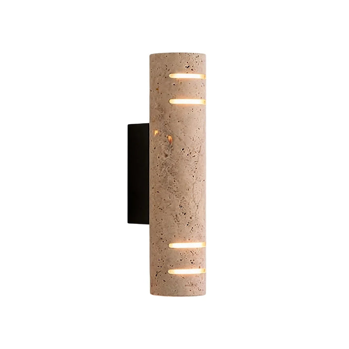 Sten Vägglampa Naturlig Gul Travertin Utomhus LED Lampa