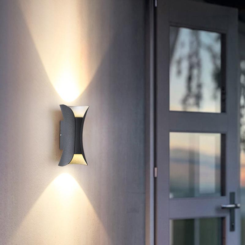 [Öppen Låda] Up Down Belysning Vägglampor Modern Böjd LED Vattentät Lampa
