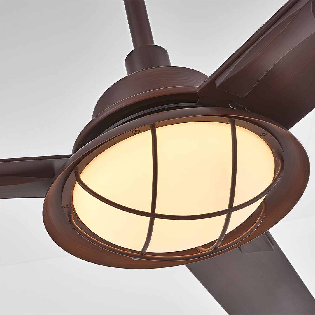 Vintage Takfläktar med Ljus Vattentålig Aluminiumblad Lampa