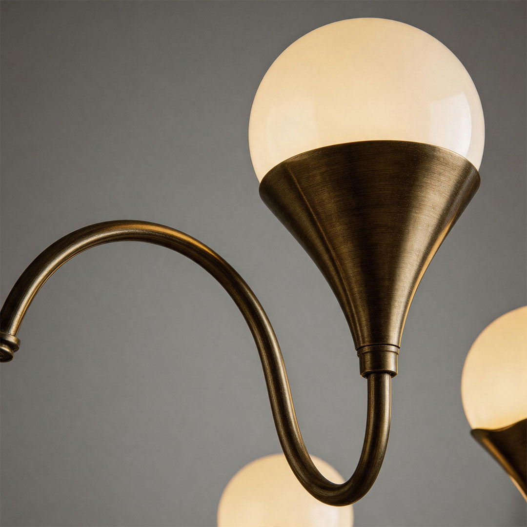 Vintage Italiensk Kandelaber Minimalistisk Koppar Taklampa