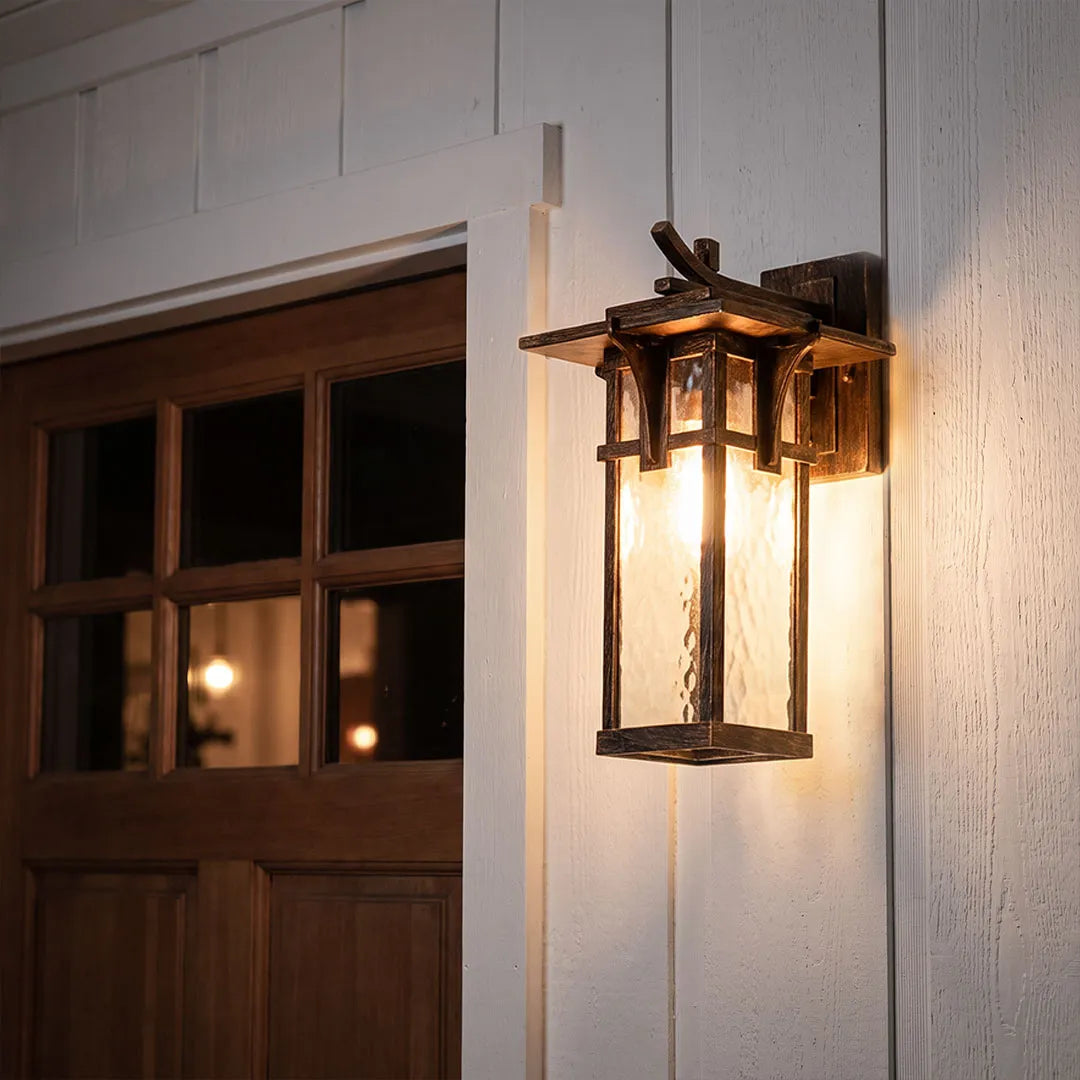 Vintage Vägglampor Rektangulär Glas Utomhuslampa