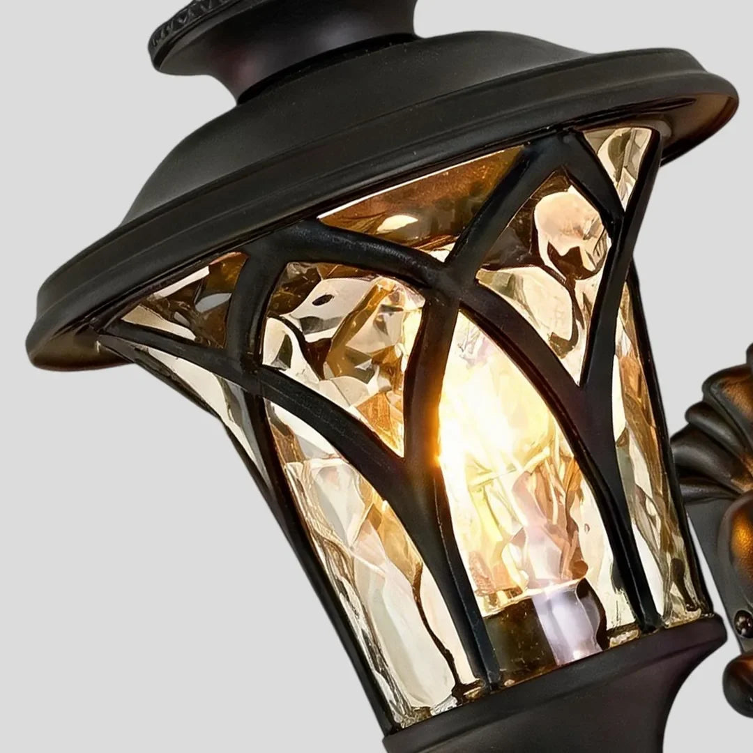 Vintage Vägglampa Utomhus Amerikansk Glaslampa
