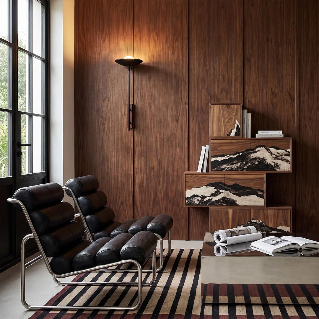 Väggjusterbar Lampa Modern Minimalistisk Marmor och Glas Lampa