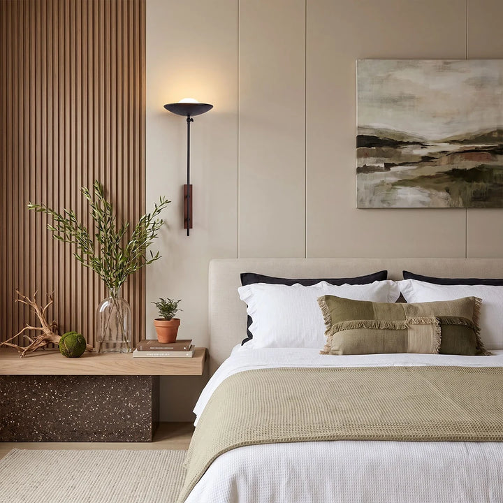 Väggjusterbar Lampa Modern Minimalistisk Marmor och Glas Lampa