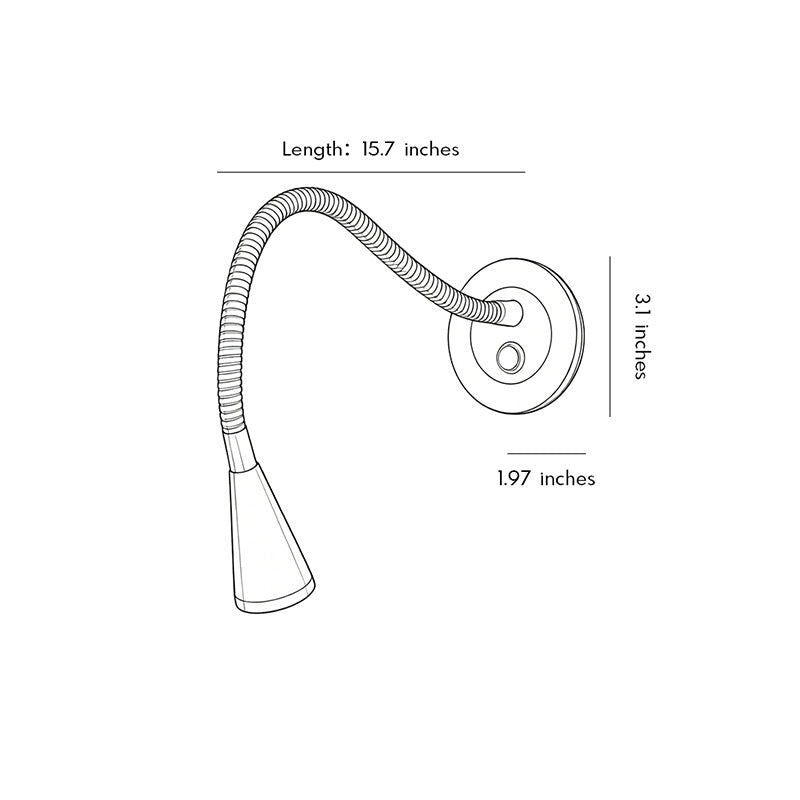 Vägglampa med svängarm LED Rotbar flexibel rörlampa
