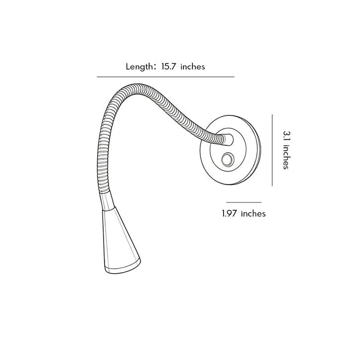 Vägglampa med svängarm LED Rotbar flexibel rörlampa