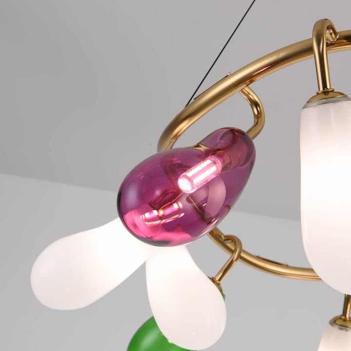 Modern Stor Kandelaber Konstnärlig Färgglad Glas Taklampa